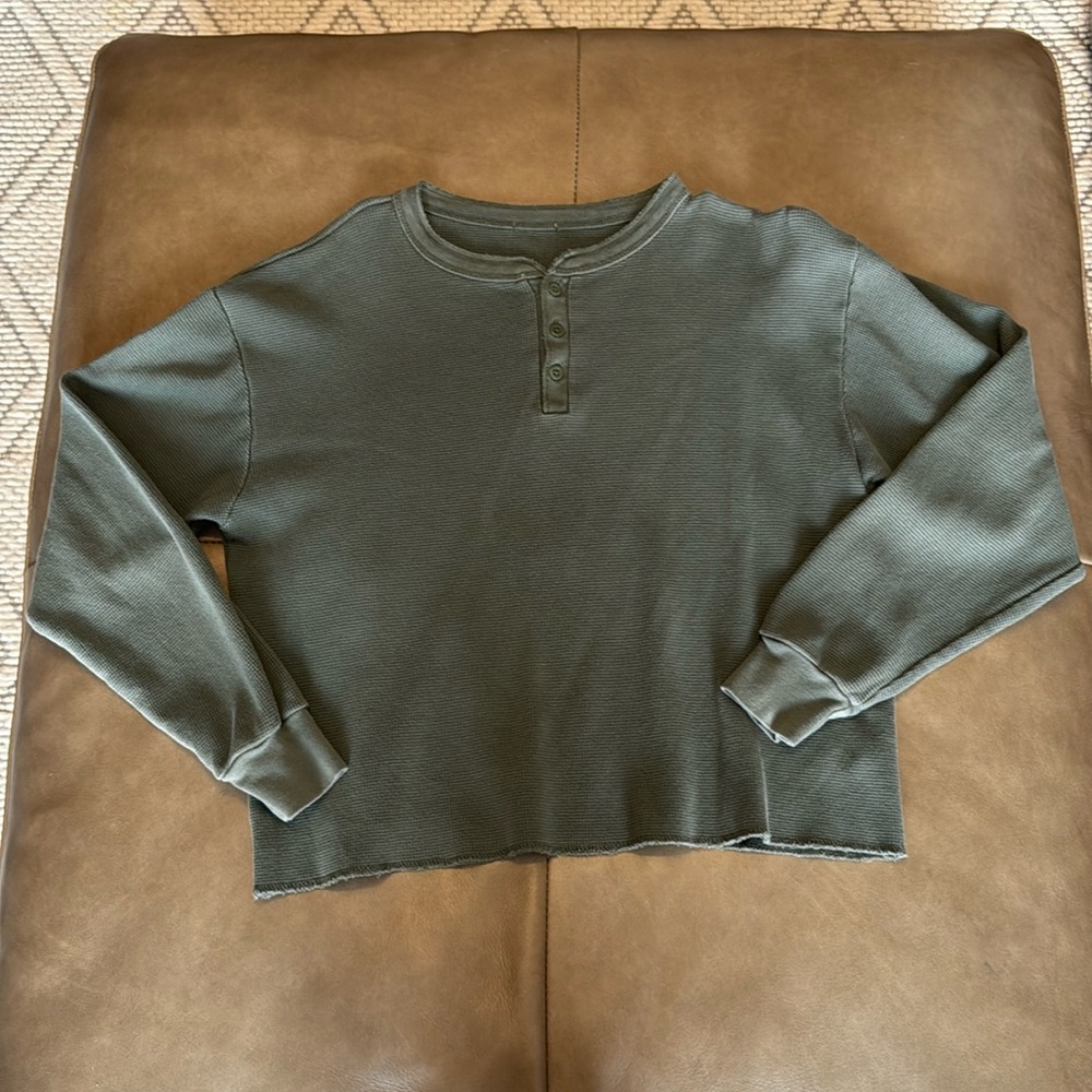 Army Green Button Up Sweater